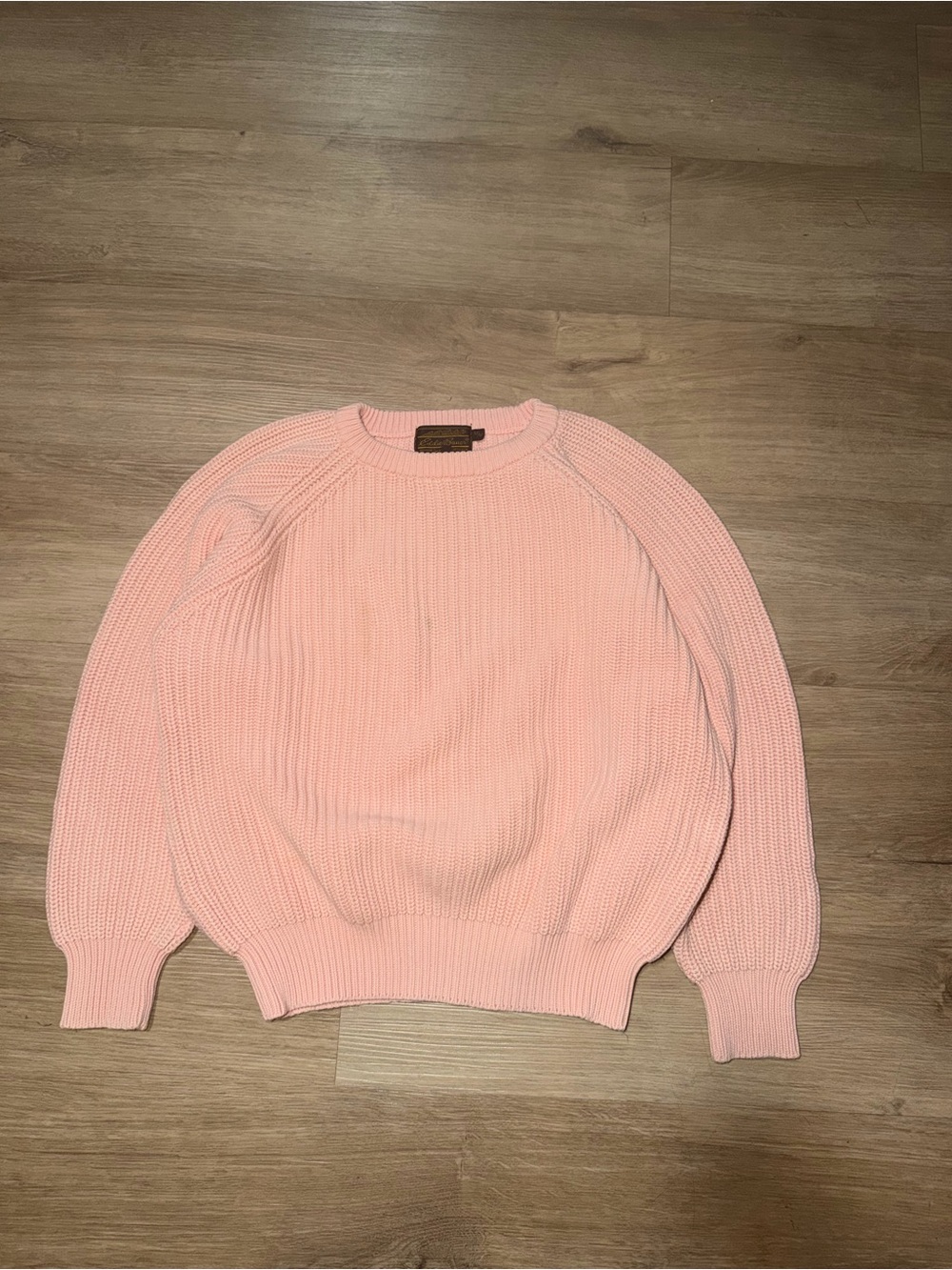 Eddie Bauer Light Pink Chunky Crew Neck Sweater